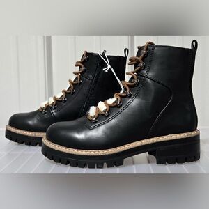 Target Black Combat Moto Boots with Rugged Sole